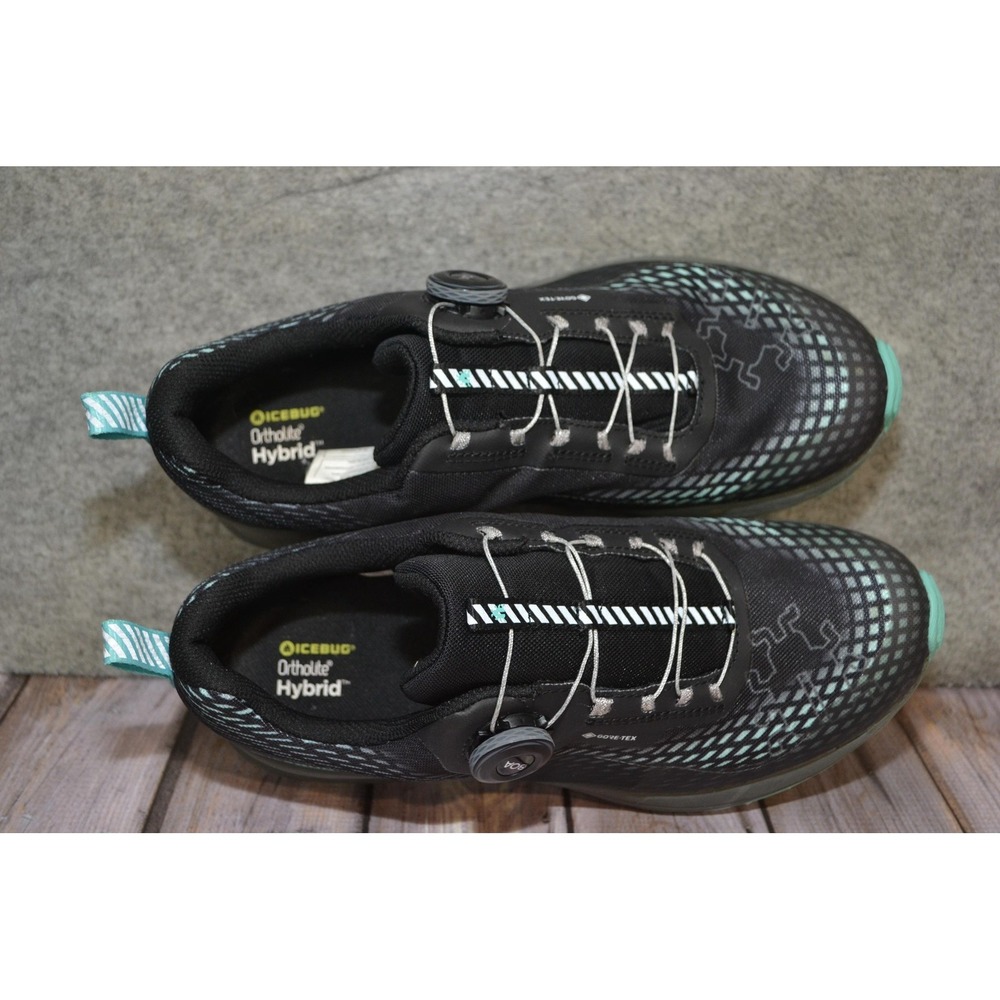 Icebug NewRun W BUGrip GTX Shoes‎ Womens Size 10.5 Black Gore-Tex Spikes Running - Picture 12 of 16